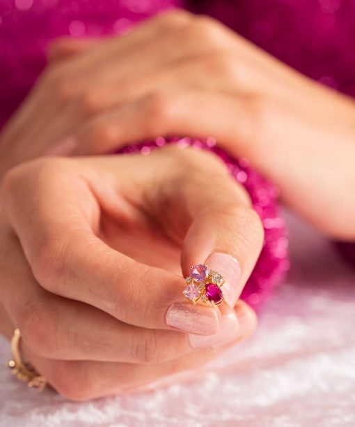 GLAM øredobber med rosa toner - Bilde 3