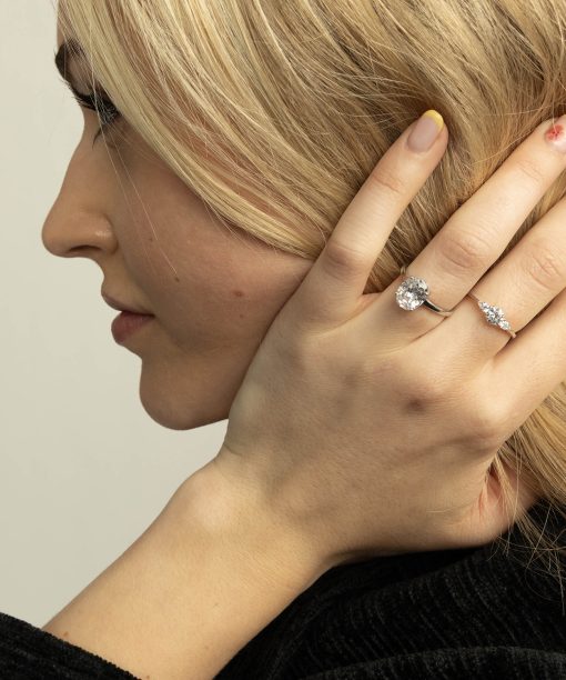 Lyra ring i sølv med zirkonia - Bilde 2