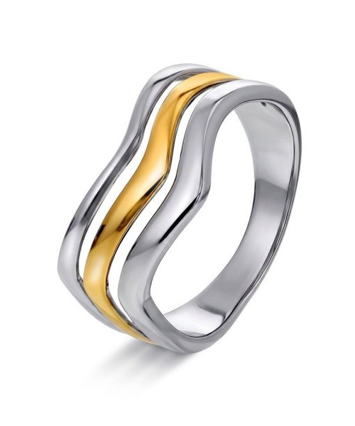 Fusion ring i 925 sølv, tofarget