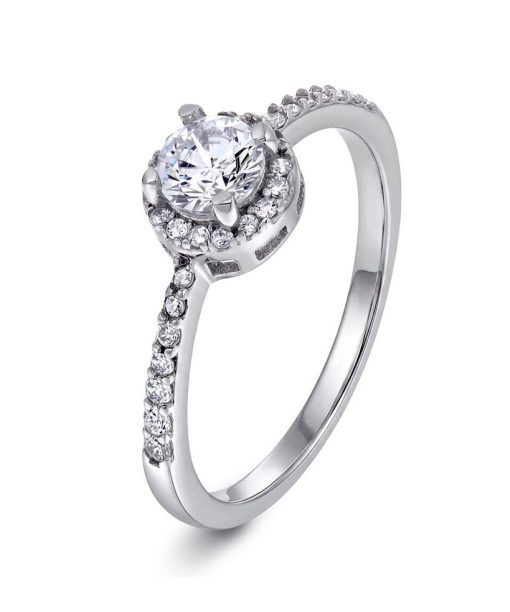 Eternal Halo ring i 925 sølv med zirkonia