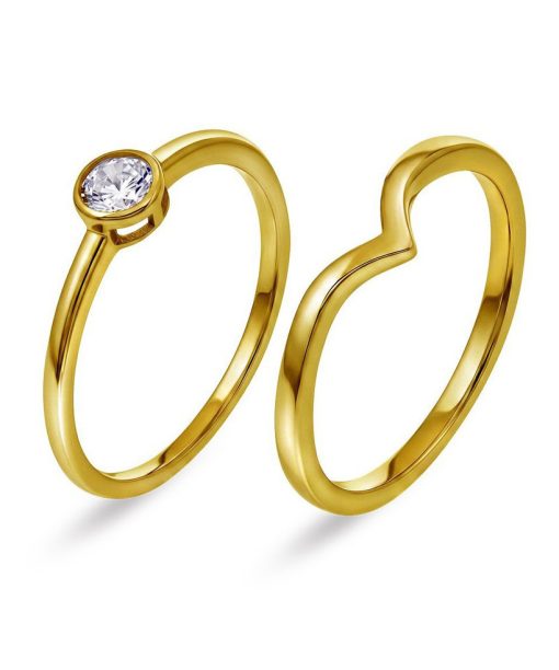 Duo ring i 925 forgylt sølv