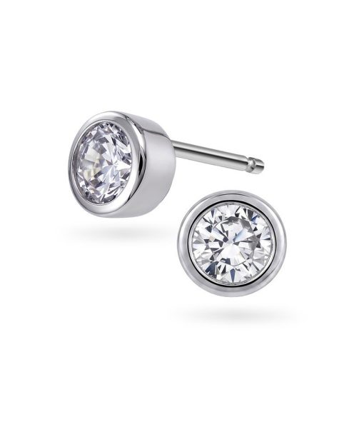 Øredobber i 925 sølv med zirkonia 4 mm