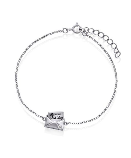 "Kjære mamma" armbånd i 925 sølv med zirkonia