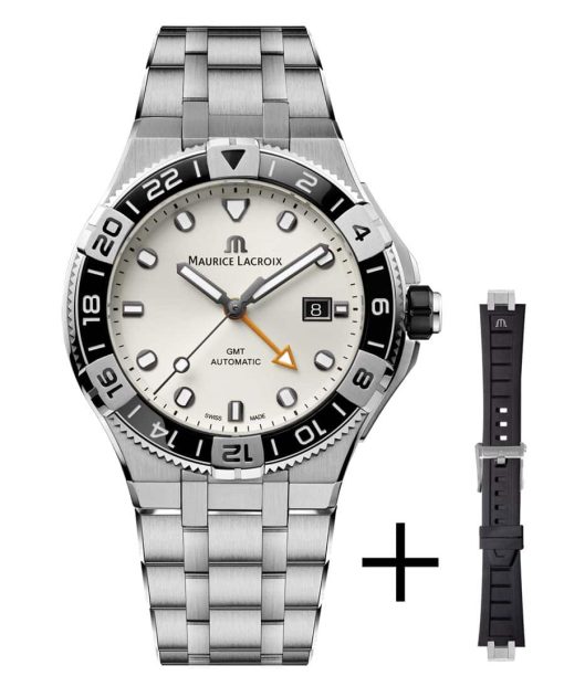 Maurice Lacroix Aikon Automatic Venturer GMT 43mm + Rubber Strap - AI6158-SS00F-130-A