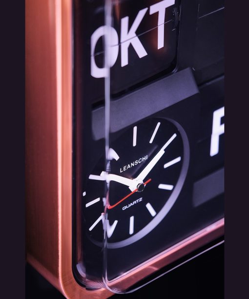 Leanschi Large, vintage-looking, full Annual Calendar and Wall-Clock with digital, flip-display (in German) - Bilde 5