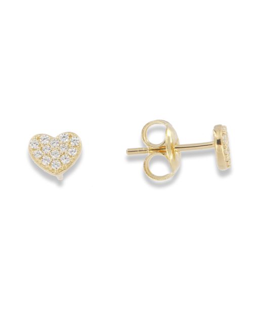 Charlotte Strømmen Jewellery heart studs 925s forgylt med Zirkonia - CSJ-E00363
