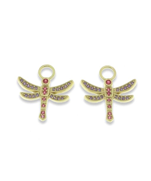 Charlotte Strømmen Jewellery dragonfly charm 925s forgylt med Zirkonia - CSJ-E00382