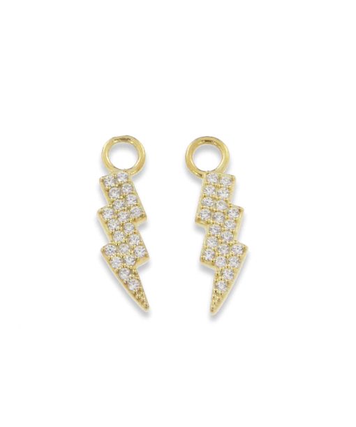 Charlotte Strømmen Jewellery lightning 925s charm forgylt med Zirkonia - CSJ-E00460