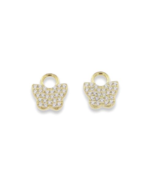 Charlotte Strømmen Jewellery butterfly charm 925s forgylt med Zirkonia - CSJ-E00464