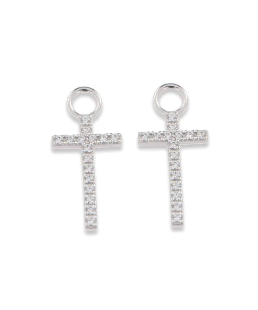 Charlotte Strømmen Jewellery candy earcharms cross grande 925s+klare zirkoner