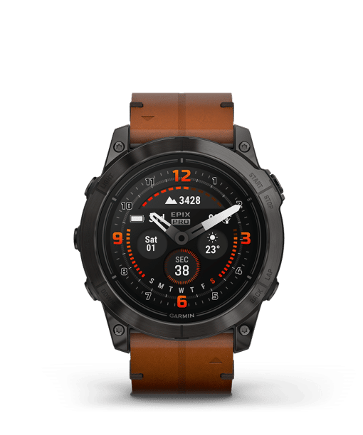 Garmin epix Pro (Gen 2) – Sapphire Edition 51mm, Carbon Gray, Leather