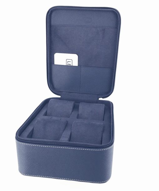 Leanschi 4 slot watch box/blue