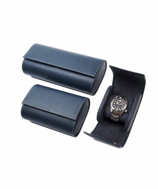 Alternative view of Leanschi 1 watch roll/blue leather
