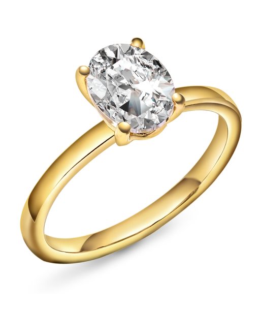 Empress ring i gull LAB diamant 2 ct.