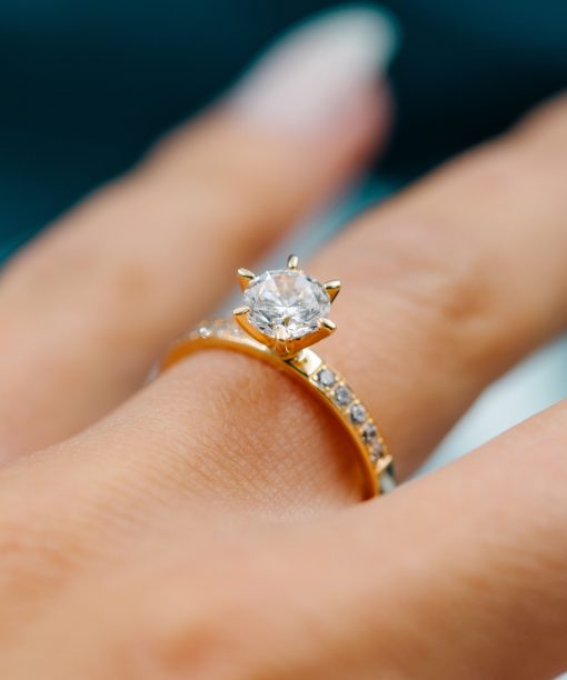 The crown ring gull LAB diamanter 1,20 ct. - Bilde 3