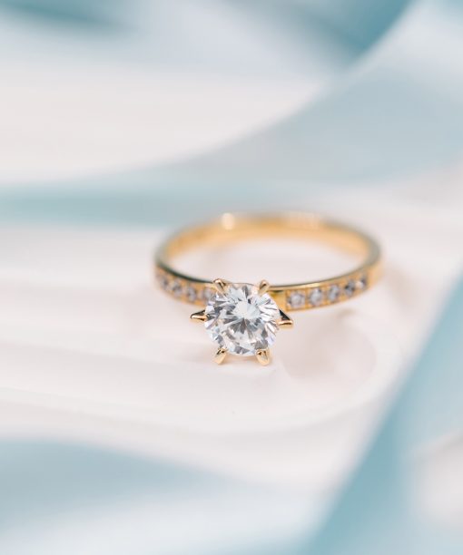 The crown ring gull LAB diamanter 1,20 ct. - Bilde 4