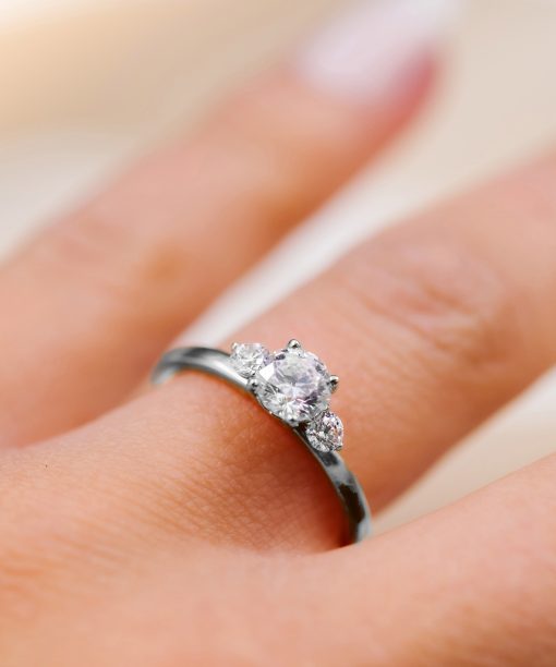 Princess ring gull LAB diamanter 0,95 ct. - Bilde 3
