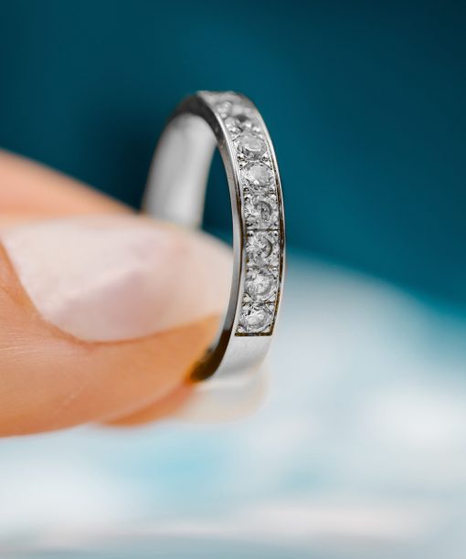 Radiant ring gull LAB diamanter 0,54 ct. - Bilde 3