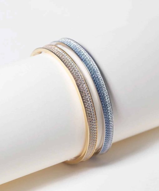 Sif Jakobs Bangle Feline Concavo - 18k Gold Plated, With White Zirconia - Bilde 3