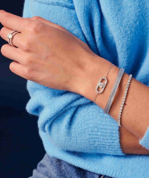 Sif Jakobs Bangle Feline Concavo - With White Zirconia - Bilde 2