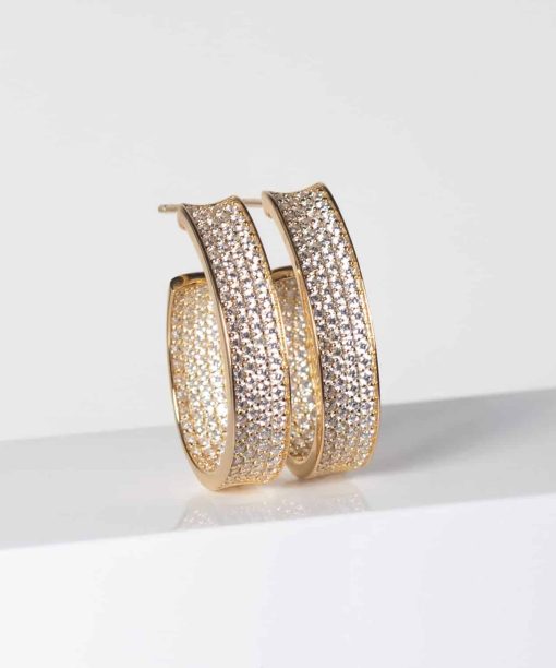 Sif Jakobs Earrings Feline Concavo - 18k Gold Plated, With White Zirconia - Bilde 3