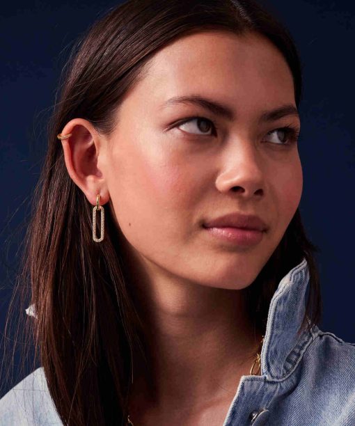 Sif Jakobs Earrings Capizzi Lungo - 18k Gold Plated, With White Zirconia - Bilde 2
