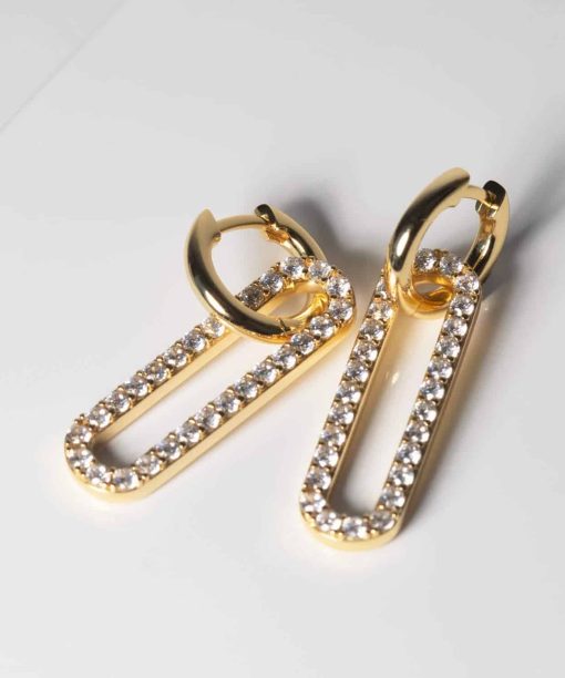 Sif Jakobs Earrings Capizzi Lungo - 18k Gold Plated, With White Zirconia - Bilde 3