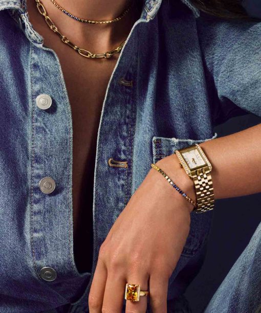 Sif Jakobs Watch Martina - Gold Plated Stainless Steel With Dark Blue Sunray Dial And White Zirconia - Bilde 4
