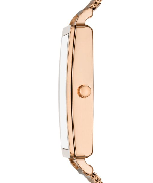 Alternative view of Skagen Hagen Lille Three-Hand Rose Gold Stainless Steel Mesh Tank Watch - SKW3095
