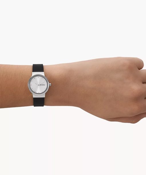 Alternative view of Skagen Freja Lille Two-Hand Black Leather Watch - SKW3119