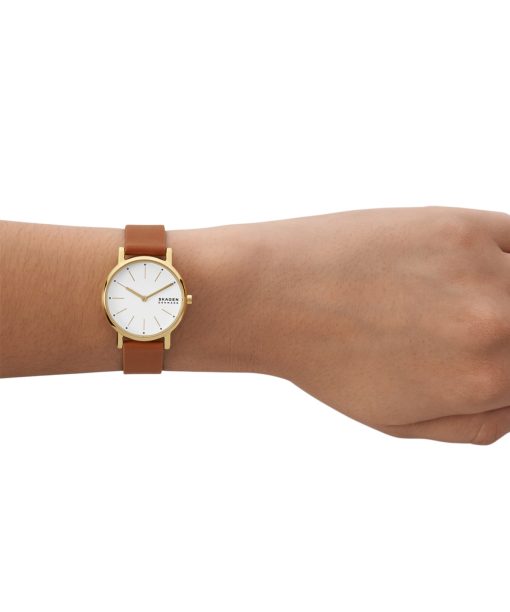 Alternative view of Skagen Signatur Lille Two-Hand Brown Leather Watch - SKW3121