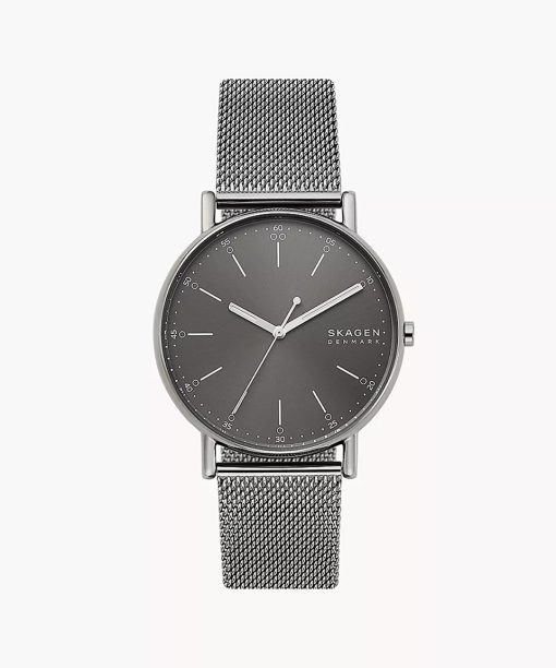 Skagen Signatur Three-Hand Grey Steel Mesh Watch - SKW6577