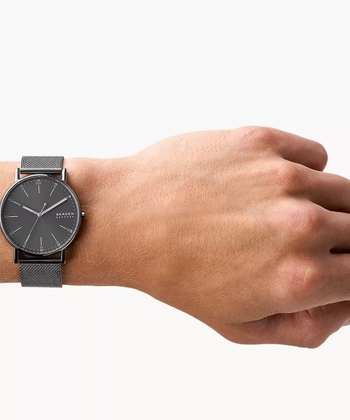 Alternative view of Skagen Signatur Three-Hand Grey Steel Mesh Watch - SKW6577