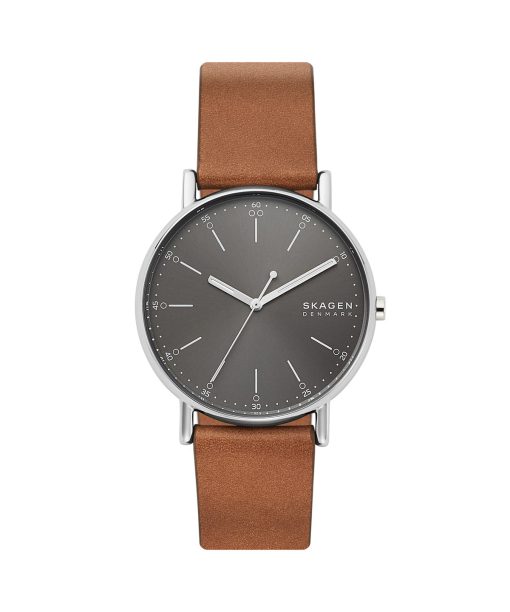 Skagen Signatur Three-Hand Medium Brown Leather Watch - SKW6578