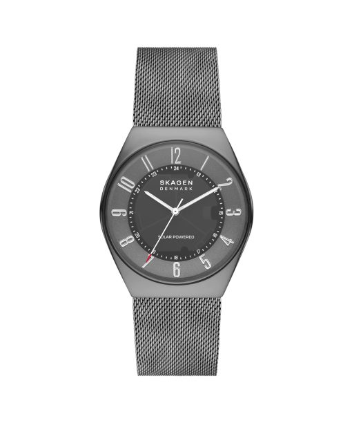 Skagen Grenen Solar-Powered Charcoal Stainless Steel Mesh Watch - SKW6836