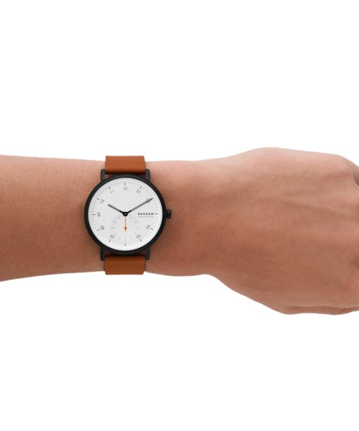 Alternative view of Skagen Kuppel Two-Hand Sub-Second Brown Leather Watch - SKW6889