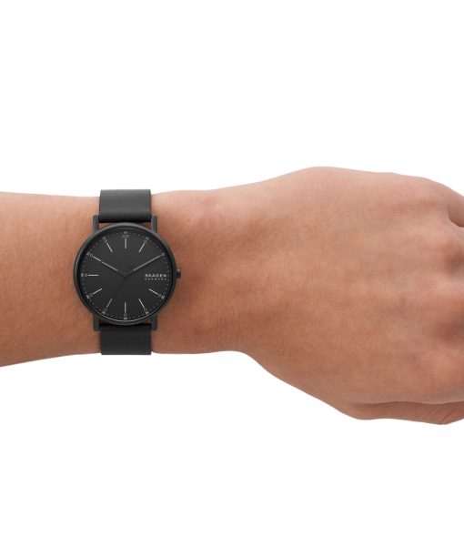 Alternative view of Skagen Signatur Three-Hand Black Leather Watch - SKW6902