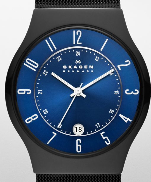 Alternative view of Skagen Sundby Titanium and Midnight Steel Mesh Watch - T233XLTMN
