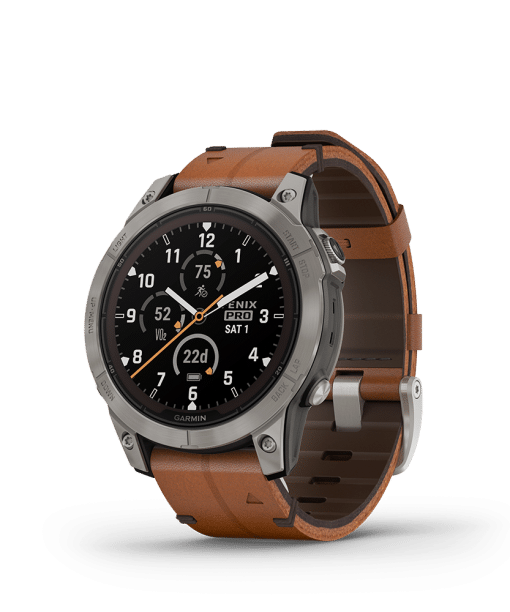 Alternative view of Garmin fēnix 7 Pro – Sapphire Solar Edition, Chestnut Leather