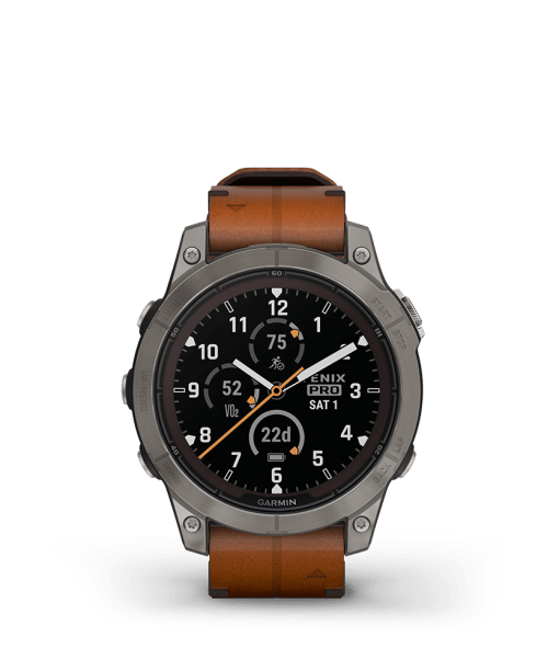 Garmin fēnix 7 Pro – Sapphire Solar Edition, Chestnut Leather
